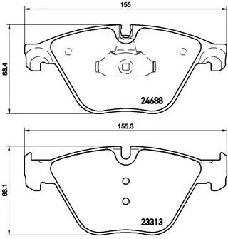Brake Pad Set, disc brake BREMBO P 06 074)