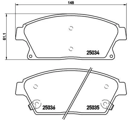 Brake Pad Set, disc brake BREMBO P 59 077)