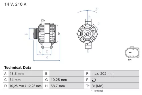 Alternator BOSCH 0 986 086 040)