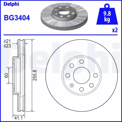 Brake Disc DELPHI BG3404)