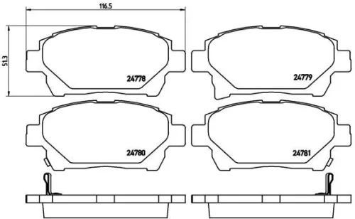 Brake Pad Set, disc brake BREMBO P 83 097)