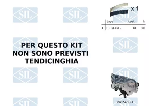 Water Pump & Timing Belt Kit Saleri SIL K1PA1545BH)