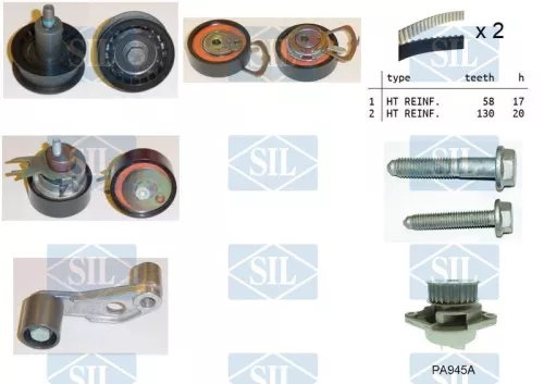 Water Pump & Timing Belt Kit Saleri SIL K1PA945A)