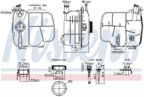 Expansion Tank, coolant NISSENS 996305)