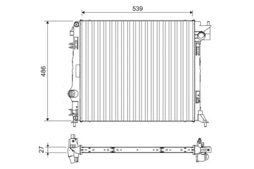 Radiator, engine cooling VALEO 701108)