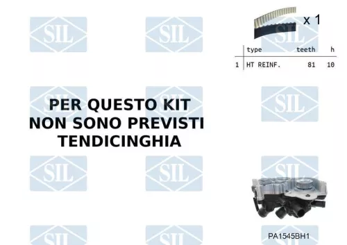 Water Pump & Timing Belt Kit Saleri SIL K1PA1545BH1)