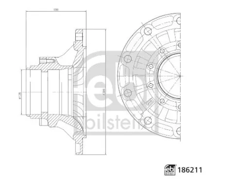Wheel Hub FEBI BILSTEIN 186211)