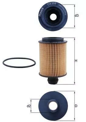 Oil Filter MAHLE OX 559D)