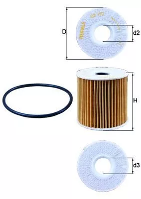 Oil Filter MAHLE OX 192D)