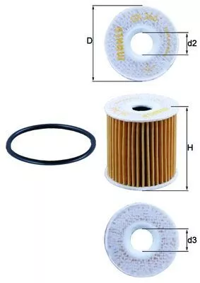 Oil Filter MAHLE OX 346D)