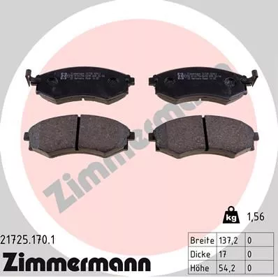 Brake Pad Set, disc brake ZIMMERMANN 21725.170.1)