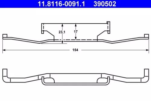 Spring, brake caliper ATE 11.8116-0091.1)