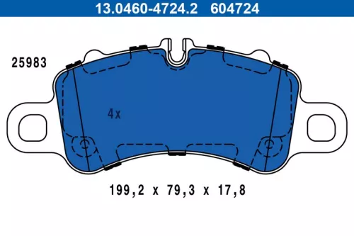 Brake Pad Set, disc brake ATE 13.0460-4724.2)