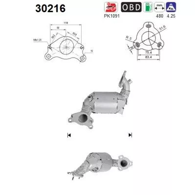 Catalytic Converter SKF 30216)