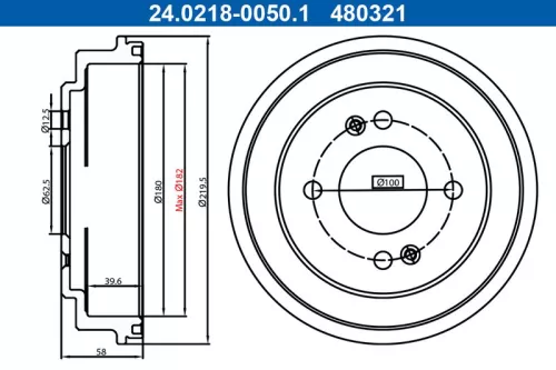 Brake Drum ATE 24.0218-0050.1)